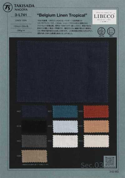 3-L741 BELGIUM LINEN TROPICAL LIBECO Belgium Belgium Linen Linen Tropical Lightweight Soft Linen Washable Linen Washable