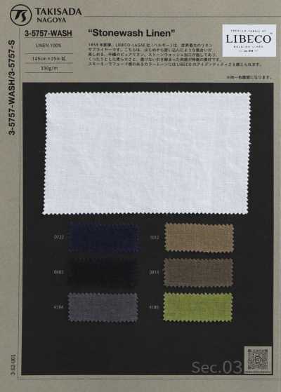 3-5757-WASH BELGIUM LINEN TROPICAL STONEWASH LINEN LIBECO (Libeco) Belgian Linen Tropical Soft Linen Stonewash
