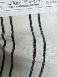 SBY7309 1/40 Yarn Dyed Linen Stripe[Textile / Fabric] SHIBAYA Sub Photo