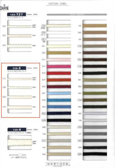 125-3 Cotton Spindle Cord Round Cord