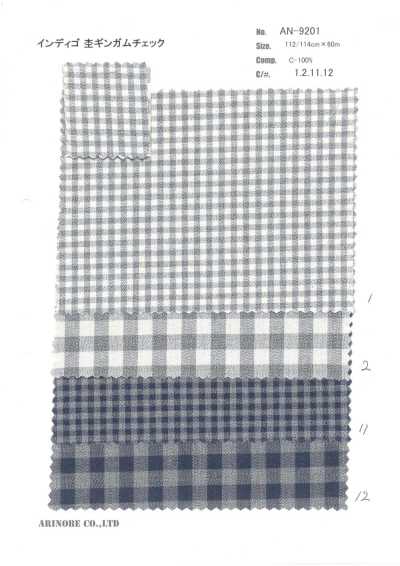 AN-9201 Indigo Heather Gingham Check