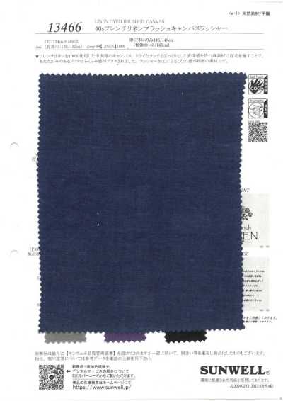13466 40s French Linen Brushed Canvas Washer Finish