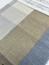 14333 Yarn-dyed Cotton/ Linen Block Check Vertical Washer Processing[Textile / Fabric] SUNWELL Sub Photo