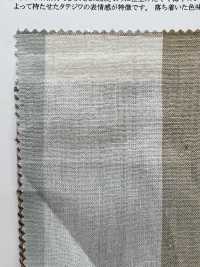 14333 Yarn-dyed Cotton/ Linen Block Check Vertical Washer Processing[Textile / Fabric] SUNWELL Sub Photo