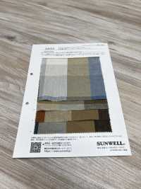 14333 Yarn-dyed Cotton/ Linen Block Check Vertical Washer Processing[Textile / Fabric] SUNWELL Sub Photo