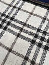 16362 Yarn-dyed Organic Cotton Herringbone Shirring Check[Textile / Fabric] SUNWELL Sub Photo