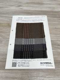 26110 Yarn-dyed 30 Thread Polyester/rayon/cotton Cut Fringe Check[Textile / Fabric] SUNWELL Sub Photo