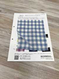 26173 Yarn-dyed 40 Thread Spec Herringbone Shirring Gingham[Textile / Fabric] SUNWELL Sub Photo