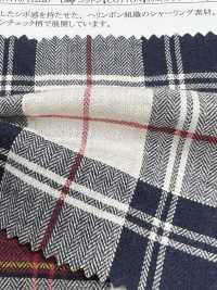 26187 Yarn-dyed Herringbone Shirring Check[Textile / Fabric] SUNWELL Sub Photo