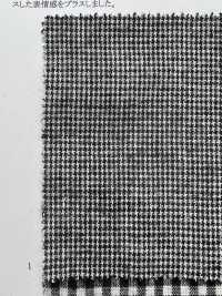 26222 Yarn-dyed 20 Single Thread Cotton/linen Loomstate Fuzzy Washer Processing Check[Textile / Fabric] SUNWELL Sub Photo
