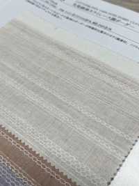 35088 Lace -dyed Cotton Leno Weave Linen Horizontal Stripes[Textile / Fabric] SUNWELL Sub Photo