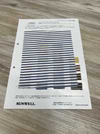 35097 Yarn-dyed Cotton/rayon Twill Horizontal Stripes[Textile / Fabric] SUNWELL Sub Photo