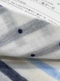 35111 Yarn-dyed Horizontal Stripe Back Dot Double Gauze[Textile / Fabric] SUNWELL Sub Photo