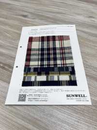 35421 Yarn-dyed 16 Single Yarn Thread/ Linen Madras Check[Textile / Fabric] SUNWELL Sub Photo