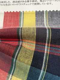 35432 Yarn-dyed 40 Single Yarn Thread/ Linen Madras Check[Textile / Fabric] SUNWELL Sub Photo