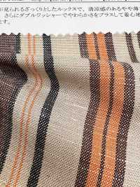 35437 Yarn-dyed Rayon/linen Canvas Multi-stripes[Textile / Fabric] SUNWELL Sub Photo