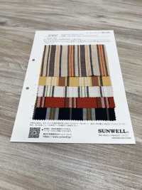 35437 Yarn-dyed Rayon/linen Canvas Multi-stripes[Textile / Fabric] SUNWELL Sub Photo