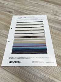 35452 Yarn-dyed Cotton/rayon/silk Twill Multi-horizontal Stripes[Textile / Fabric] SUNWELL Sub Photo