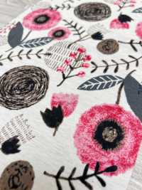 55051-1 60/2 Gas-fired Mercerized Cotton Jersey Scandinavian Floral Pattern[Textile / Fabric] SAKURA COMPANY Sub Photo