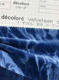 DCL128-ID Decorore Kanpachi Twill Weave Velveteen Indigo Dye[Textile / Fabric] Kumoi Beauty (Chubu Velveteen Corduroy) Sub Photo