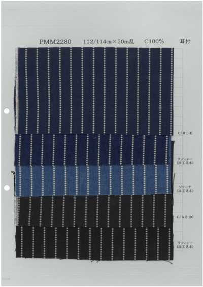 PMM2280-dotstripe Chambray Discharge Print Dot Stripe 5 Oz