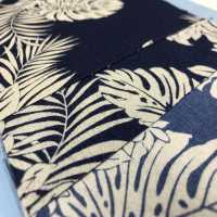 P2280-monstera Chambray Discharge Print Monstera Leaves And Flowers[Textile / Fabric] Yoshiwa Textile Sub Photo