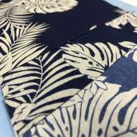 P2280-monstera Chambray Discharge Print Monstera Leaves And Flowers[Textile / Fabric] Yoshiwa Textiles Sub Photo