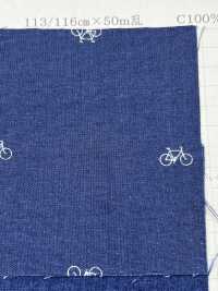 P2280-bicycle1 Chambray Discharge Print Bicycle 1[Textile / Fabric] Yoshiwa Textile Sub Photo