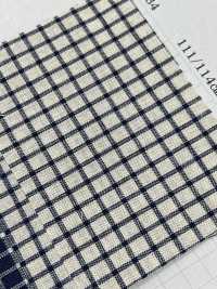 L1334 Linen Indigo Check[Textile / Fabric] Yoshiwa Textile Sub Photo