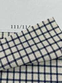 L1334 Linen Indigo Check[Textile / Fabric] Yoshiwa Textile Sub Photo