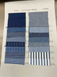 2135 Indigo Check Stripe[Textile / Fabric] Yoshiwa Textile Sub Photo