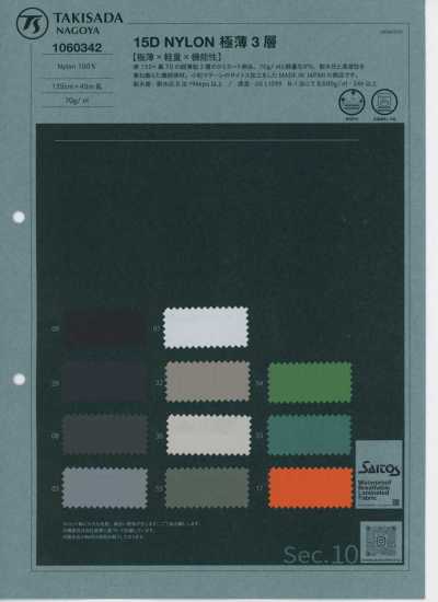 1060342 15D Nylon Ultra-thin 3-layer