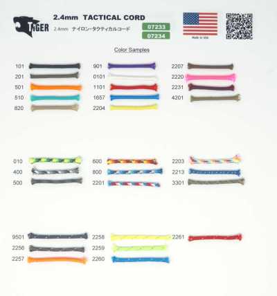 07234 TIGER Tactical Cord 2.4mm With Reflective Material