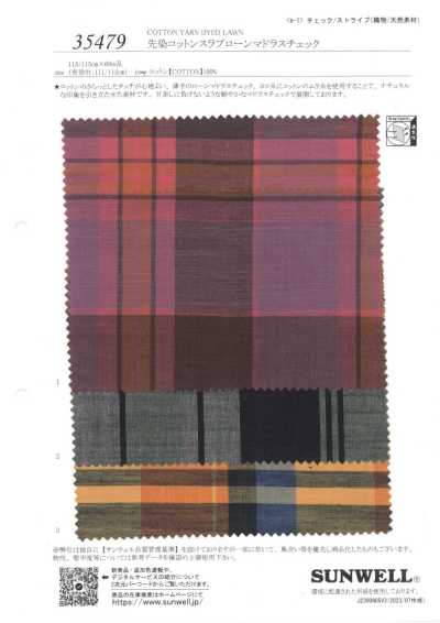 35479 Yarn-dyed Cotton Slub Lawn Madras Check