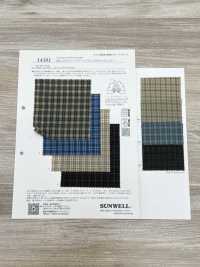 14381 50 Single Thread Craft Washer Processed Sky Feather Dobby Mini Check[Textile / Fabric] SUNWELL Sub Photo