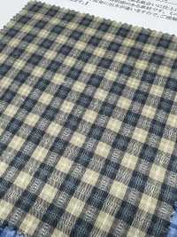 14381 50 Single Thread Craft Washer Processed Sky Feather Dobby Mini Check[Textile / Fabric] SUNWELL Sub Photo