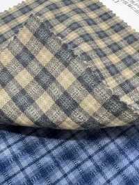 14381 50 Single Thread Craft Washer Processed Sky Feather Dobby Mini Check[Textile / Fabric] SUNWELL Sub Photo