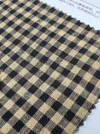 35475 Yarn Dyed 30 Single Thread Cotton/linen Dark Color Gingham & Stripes[Textile / Fabric] SUNWELL Sub Photo