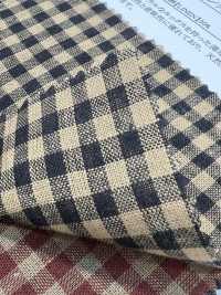 35475 Yarn Dyed 30 Single Thread Cotton/linen Dark Color Gingham & Stripes[Textile / Fabric] SUNWELL Sub Photo