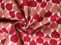 850397 Linen Linen Canvas Natural Print Pomegranate[Textile / Fabric] VANCET Sub Photo