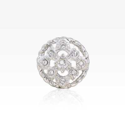G3438 Glass/Cast Half-Round Ring Shank Button