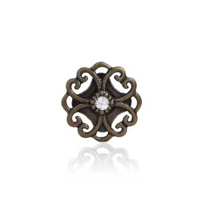 SBC4246 Glass/High Metal Half-Round Ring Shank Button