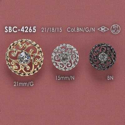 SBC4265 Glass/Hi-metal Circular Ring Shank Button