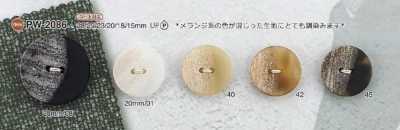 PW2086 Polyester Resin 2-hole Button With Front Holes