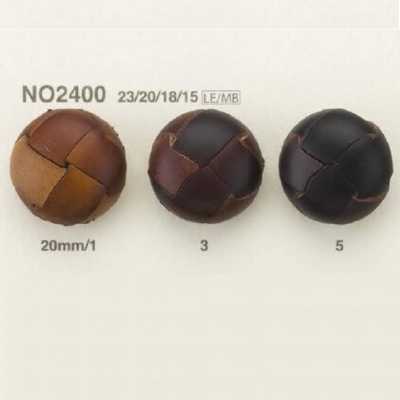 Leather/Brass Rectangle Ring Half-Ring Shank Button