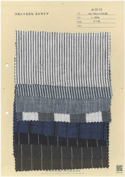 100% Linen Striped