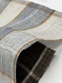 OM42270 TWIST LINEN Washer Finish Windowpane Check[Textile / Fabric] Oharayaseni Sub Photo