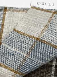 OM42270 TWIST LINEN Washer Finish Windowpane Check[Textile / Fabric] Oharayaseni Sub Photo