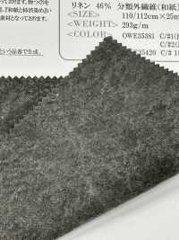OWE35381 High Density Linen Washi Dyed With Binchotan Charcoal[Textile / Fabric] Oharayaseni Sub Photo