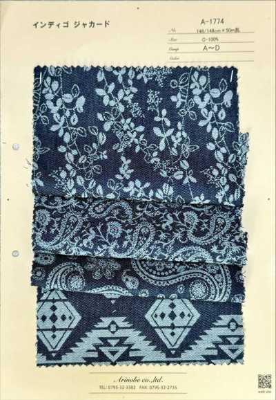 A-1774 Indigo Jacquard